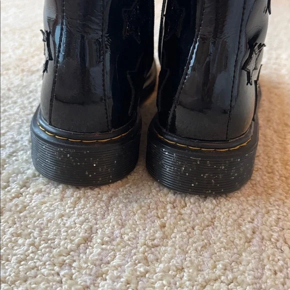 Doc Marten 1460 Glitter Star Patent Lace Up Boots in Black